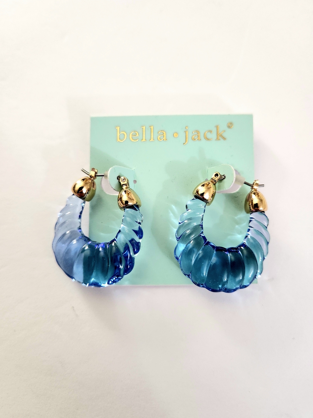 Bella + Jack Blue Acrylic Twisted Bubble Hoop Earrings